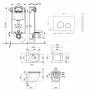 Набор Qtap инсталляция 3 в 1 Nest QT0133M425 с панелью смыва круглой QT0111M11111SAT + унитаз с сиденьем Robin QT1333046ENRW
