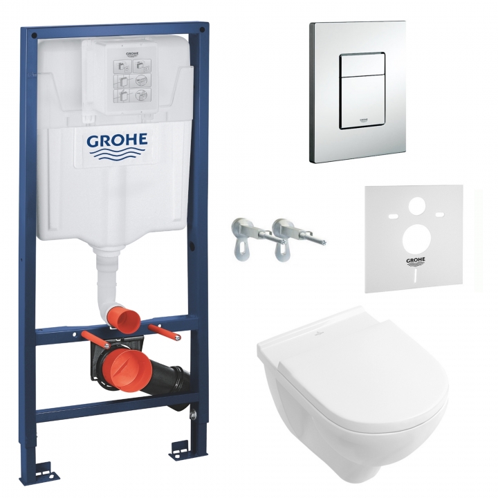 Инсталляция Grohe Rapid SL + унитаз V&B O.Novo (5660HR01+38772001+37131000)