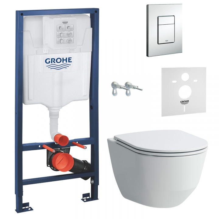 Инсталляция+Унитаз: Grohe Rapid SL 38772001+Laufen Pro Rimless H8669570000001+Сиденье Slim