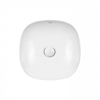 Раковина-чаша Qtap Kolibri 370х370х120 White с донным клапаном QT10118037FW