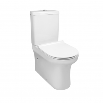 Унитаз-компакт Qtap Aquarius безободковый с сиденьем Soft-close QT2122C665PW