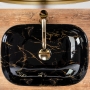 Умывальник (раковина) REA BELINDA BLACK MARBLE SHINY накладной черный