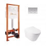 Набор Qtap инсталляция Nest QTNESTM425M11SAT + унитаз с сиденьем Swan QT16335178W