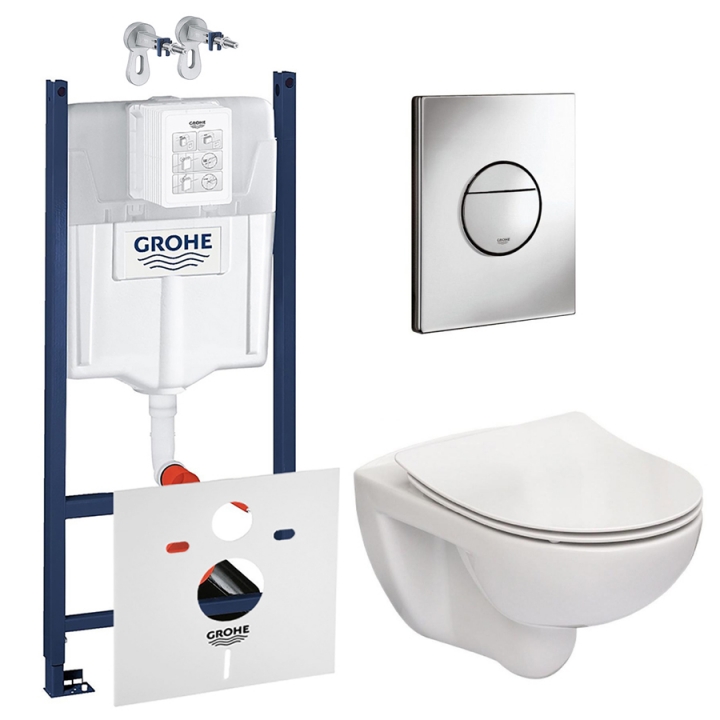 Инсталляция Grohe Rapid SL 3884000G+ подвесной унитаз Roca Victoria Rimless A34H398000