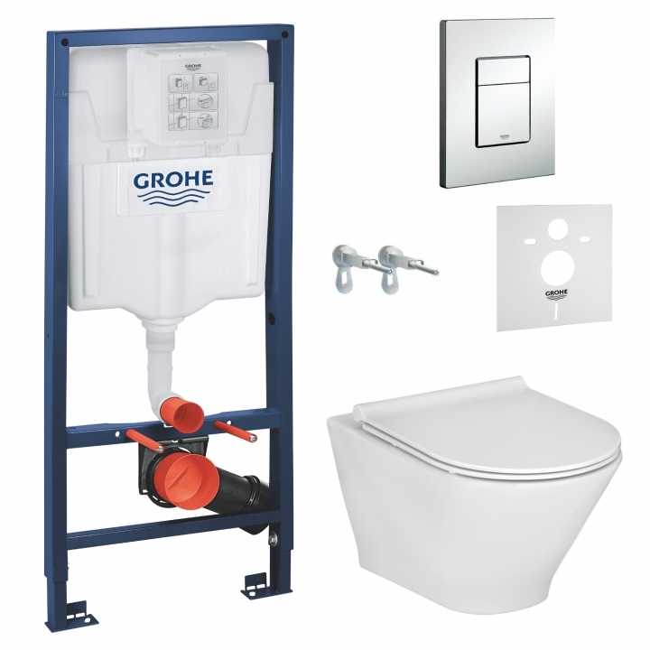 Инсталляция + унитаз: Grohe Rapid SL 38772001+Roca Gap Round Rimless A34H0N8000+ крышка SoftClose