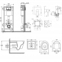 Комплект Qtap инсталляция Nest QTNESTM425M11CRM + унитаз с сиденьем Jay QT07335176W + набор для гигиенического душа со смесителем Form QTFORMCRM001AB