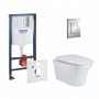 Набор инсталляция 4 в 1 Grohe Rapid SL 38772001 + унитаз с сиденьем Qtap Gemini QT25332614EW