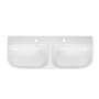 Раковина подвесная моноблок двойная Qtap Virgo 1000х410х360 White с донным клапаном QT1811G760W
