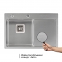 Набор 3 в 1 Qtap кухонная мойка DK6845L 3.0/1.2 мм Satin + сушилка + дозатор для моющего средства