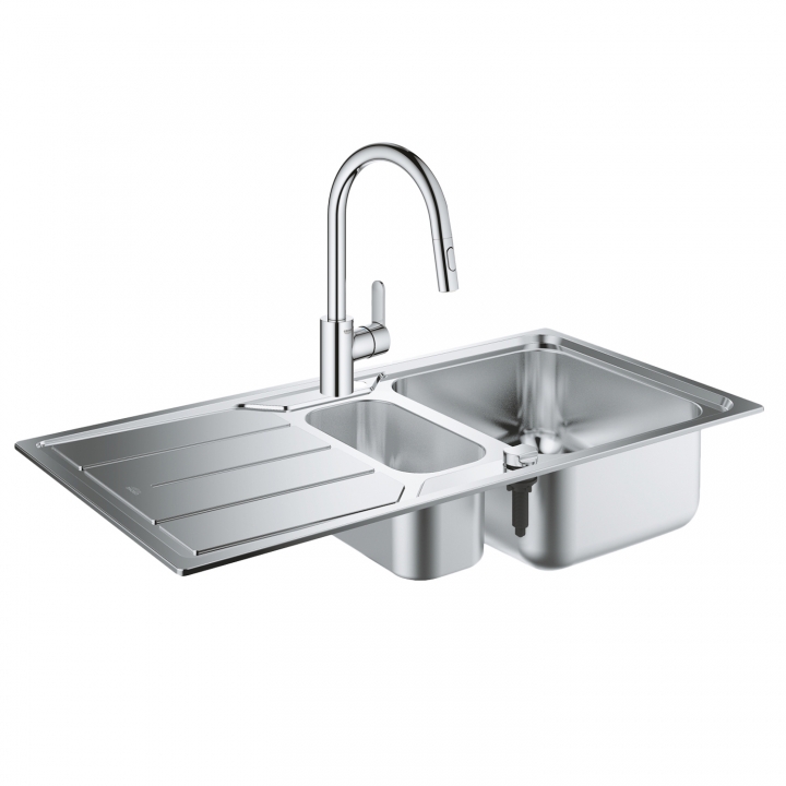 Набор Grohe мойка кухонная K500 31572SD0 + смеситель Eurostyle Cosmopolitan 31482003