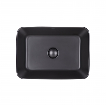 Раковина-чаша Qtap Virgo 490х350х110 Matt black с донным клапаном QT18112261MBMB