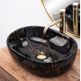 Умывальник (раковина) REA AMELIA BLACK MARBLE SHINY накладной черный