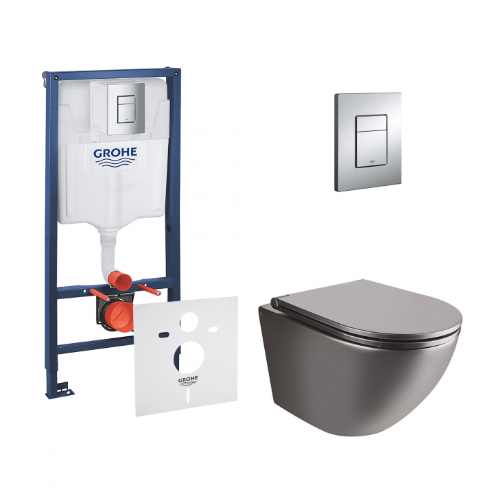 Набор инсталляция 4 в 1 Grohe Rapid SL 38772001 + унитаз с сиденьем Qtap Robin QT1333046ENRMB