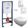 Инсталляция +унитаз: 3 в 1 Grohe Rapid SL 38772001 + Volle Virgo Rimless 13-23-455 сидение Duroplast, Soft-close