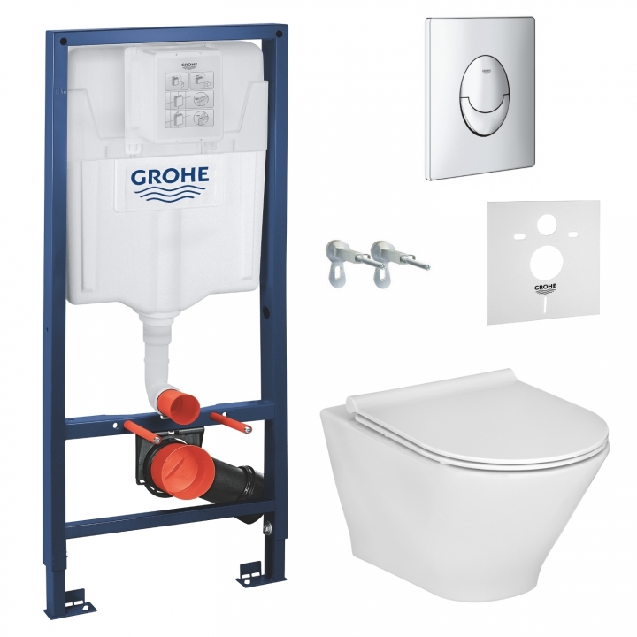 Инсталляция+унитаз: Grohe Rapid SL 38721001+Roca Gap Round Rimless A34H0N8000+ крышка SoftClose