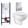 Инсталляция + Унитазом: Grohe Bau Ceramic 39586000 4 в 1 + сиденье +клавиша Skate Cosmopolitan