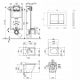 Набор Qtap инсталляция 3 в 1 Nest QT0133M425 с панелью смыва квадратной QT0111M06029SAT + унитаз с сиденьем Tern QT1733052ERW