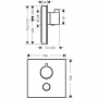 Термостат hansgrohe ShowerSelect Highfow для душа с отдельным выводом для ручного душа, стеклянный 15735600