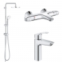 Набор смесителей Grohe Eurosmart New UA34102TS0 (23324003+34155003+27389002)