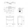 Комплект Qtap Scorpio 810х825х460 Graphite тумба напольная + раковина врезная QT1471TNВ8023080CG