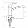 Смеситель hansgrohe Focus для кухонной мойки с поворотным изливом, сталь 31806800