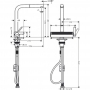 Кухонный смеситель hansgrohe Aquno Select M81, однорычажный, 250, с вытяжным душем, 2jet 73836000