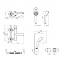 Смеситель для ванны Qtap Krychle 3052104GC