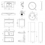Комплект меблів для ванної Qtap Virgo тумба з раковиною + дзеркало + пенал QT044VI42995