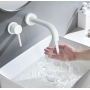 Смеситель для раковины (умывальника) REA LUNGO WHITE MAT + BOX белый скрытого монтажа (настенный)