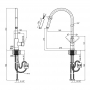 Смеситель для кухни с выдвижным изливом Lidz (NKS) 12 32 015FL-8
