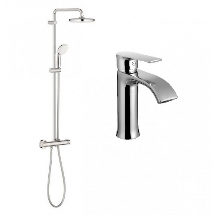 Душова система Grohe BauClassic 26699000 + Змішувач для раковини Imprese Vyskov 05340