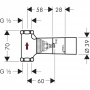 Скрытая шпиндельная часть запорного вентиля hansgrohe 15973180, расход воды 52 л/мин