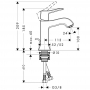 Смеситель hansgrohe Metris Classic для раковины со сливным гарнитуром, хром 31075000