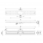 Трап линейный Styron STY-F-90 с нержавеющей решеткой под плитку 900 мм