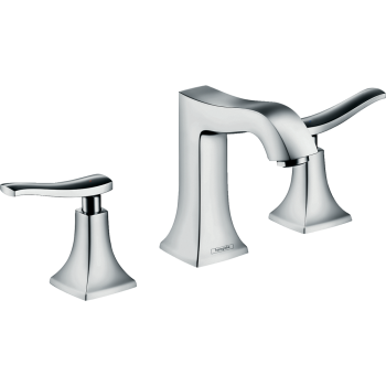 Смеситель hansgrohe Metris Classic для раковины на 3 отверстия и сливным гарнитуром, хром 31073000