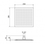Лейка душевая квадратная ZIPPONI 1523111-Z01 (250×250)