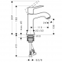 Смеситель hansgrohe Metris Classic для раковины без сливного гарнитура, хром 31077000