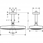 Верхний душ hansgrohe Raindance Select E 300 2jet потолочный, хром 27384000