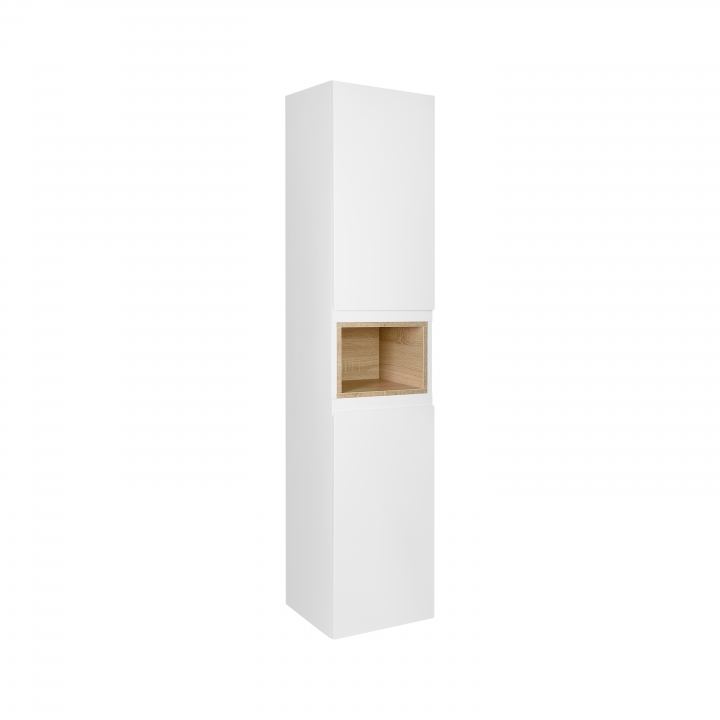 Пенал подвесной Qtap Robin 350х1650х316 White/Whitish oak QT1376PN1651LWWO