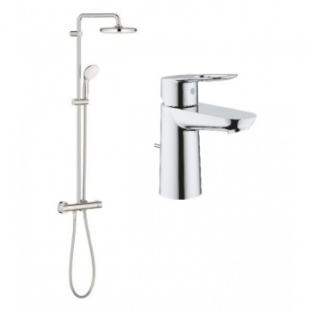 Душевая система Grohe BauClassic 210 26699000 + Смеситель для умывальника Grohe BauLoop 23335000