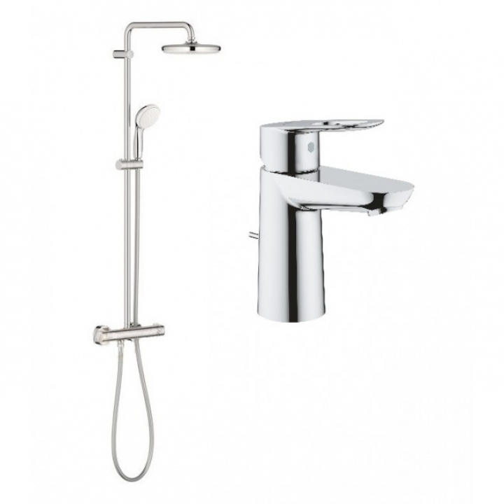 Душова система Grohe BauClassic 210 26699000 + Змішувач для умивальника Grohe BauLoop 23335000