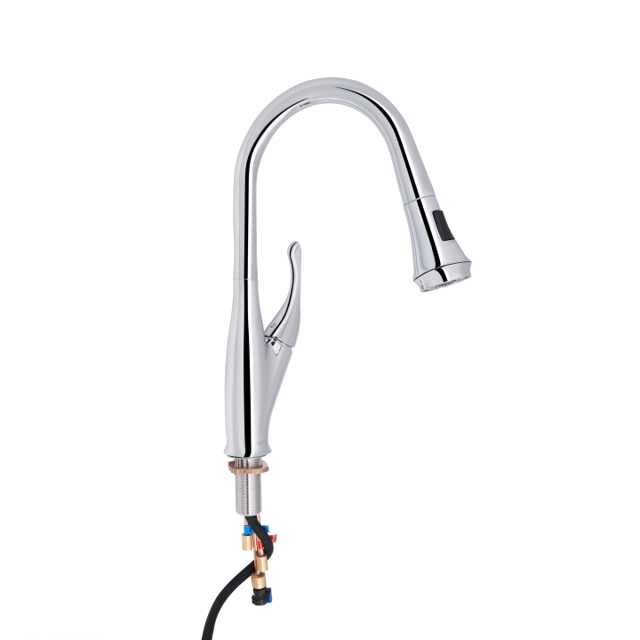 Смеситель для кухни Qtap Swan 9168103UN с выдвижным изливом