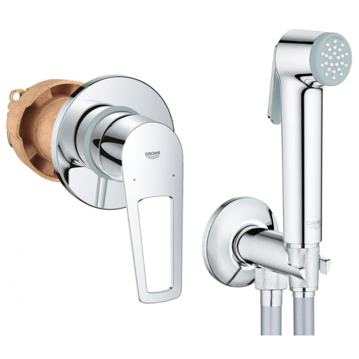 Гигиенический душ + смеситель Grohe Bau Loop (UA2904200B)